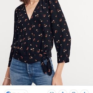 Madewell wrap top in floral toss